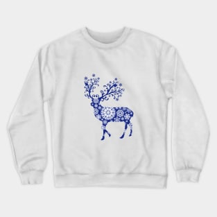 Blue Christmas deer Crewneck Sweatshirt